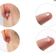 100 Pieces/Set Of Silicone Earplugs DIY Earrings Hooded Earrings Straps 4mm Women's Fashionable Earrings Ear Plugs - Trong sáng - Xem 7