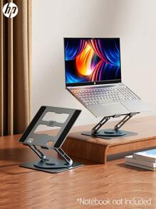 HP Desktop Laptop Stand, Lift-Adjustable Computer Stand With 360° Rotating Base, Ergonomic Laptop Stand For Collaborative Work, Foldable Portable Laptop Stand Fits All 10-17 Inch Laptops - Dark Grey - View 12