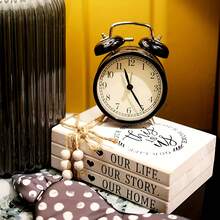 قطعة واحدة من مجموعة كتب زخرفية خشبية، كتب مزيفة ريفية بلون أبيض وأسود مشوه مزينة بخرز وشرابات، مصنوعة يدويًا من خشب الأرز مع شعارات إلهامية، بشكل مستطيل قابل للتثبيت، مناسبة لطاولة القهوة والمدفأة والرف والصينية وغرفة المعيشة ومكتب المنزل والمكتب والدراسة والرف الكتب والعرض على الطاولة، هدية عيد الميلاد والزفاف والاحتفال بالمنزل الجديد، بطراز قديم وحديث وبسيط وفني ديكو، ديكور منزلي عام - متعدد الألوان - مشاهدة 2