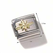 1/5/10 piezas Módulos de acero inoxidable, serie de corazón, flor y lazo - Ideal para hacer pulseras, anillos y regalos DIY