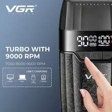 VGR Hair Trimmer Professional 9000 RPM Trimmer Set Adjustable Reciprocating Shaver Electric Trimmer Men Clipper Digital Display Clippers Set Charging Model Barber Hair Clipper V-640 S3