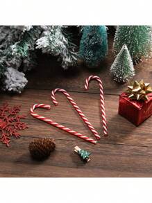 Decoraciones de bastón de caramelo navideño, 6/10/15 piezas de bastón de caramelo de plástico retorcido para colgar en el árbol de Navidad, decoraciones navideñas para el hogar, fiesta y regalo de Año Nuevo