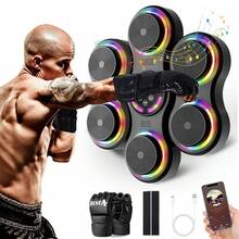2025 Adult Music Boxing Machine, Wall-Mounted Smart Bluetooth Boxing Machine With Boxing Gloves, Home Music Boxing Target Exercise Boxing Equipment (Upgraded Version) - Black - View 12