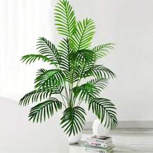 1/4 Stück 60-105cm tropische künstliche Dieffenbachia Kunstpflanzen, große künstliche Areca Palme, Kunststoff Paradiesvogelblume, große Palmblätter für Zuhause, Garten, Innenräume, Büro Dekoration (Topf nicht enthalten) Lange Stiele und große Blätter für luxuriöse Innen-/Außendekoration - perfekt für Hochzeit, Hotel, Garten, Hof, Fotografie