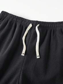 3件套男士休闲百搭运动裤，黑色平前设计，侧袋宽松版型。百搭抗皱易护理长裤 - 黑色 - 查看 6