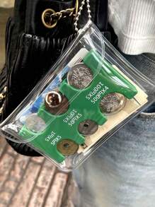 1pc Japanese Coin Holder Wallet Portable Small Change Purse Currency Organizer Travel Transparent Card Case For Women For Men Wallet Mini Wallet Purse Wallet Travel Wallet Coin Wallet Wallet
