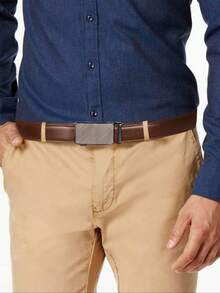 Men's Cowhide Genuine Leather Dress Belt, Adjustable Length, Ideal Choice For Gifts Fall, Autumn, Halloween Autumn-Winter Accessories,Suitable For Teens, Youth,Men,Casual, Outdoor, Athletic, Vacation, Graduation Gifts, Birthday, Daily Wear