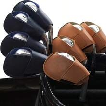 10pcs/3pcs/1pc New Minimalist Golf Club Head Covers, Putter Head Covers, Leather With Plush Lining To Protect Golf Irons, Simple Design, Classic And Timeless, Black, Brown, Blue, Suitable For Golf Course, Yard, Park - Multicolor - View 13