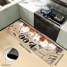 1 pieza Felpudo de Halloween, estampado abstracto de fantasma, animal y calabaza de dibujos animados, antideslizante de diatomita, alfombra de cocina, felpudo, alfombra rectangular impresa en 3D, adecuada para sala de estar, dormitorio, pasillo, baño, lavandería, decoración del hogar interior y exterior - Multicolor - Ver 28