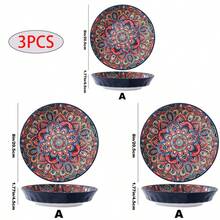 波西米亚风格大瓷盘，用于招待聚会，大碗用于盛汤、沙拉、意大利面、水果、薯片