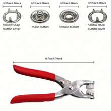Kit de ferramentas de pressão com 400/800 peças de alicates de pressão de metal para botões, com 100/200 conjuntos de botões de pressão, pinos de metal, ferramenta de instalação de pressão de aço inoxidável para artesanato faça você mesmo em roupas