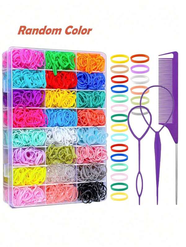 2003 stuks willekeurige kleur elastische haarbanden 36 kleuren, mini haar elastiekjes voor haar, zachte kleine meisjes haarelastiekjes, haaraccessoireset voor meisjes, baby's, kinderen, peuters