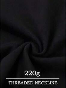 Casual Men's T-Shirts  Album Art Pattern Print Casual Soft Short Sleeve Pure Cotton 220gsm T-Thirt - 黑色 - 查看 4