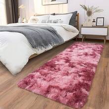 Soft Fluffy Shag Throw Area Rug, 2x4 Black, Non-Slip Bedroom, Hallways, Bedside, Dorm, Living Room - Long Shaggy Rug - 生染腮紅粉 - 查看 4