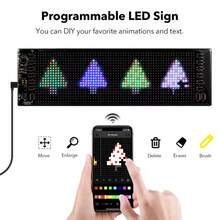 USB 5V Flexible RGB Addressable Devil Eyes LED Matrix Pixel Panel Information Signage - 16 x 94 píxeles (59,5 cm x 12 cm) - Ver 6