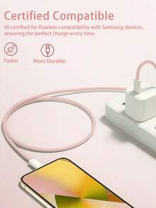60W USB-C To Type-C Fast Charging Cable,[3.3ft/6.6ft/9.9ft] Long Nylon Braided Type-C Charging Data Cable,USB-C Power Cable,Compatible With IPhone 17/16/15 Pro Plus/Pro Max,Galaxy S25/S24/S23/S22,IPad Pro/Air And Other Mobile Phone Fast Charging Cables - Multicolor - View 5