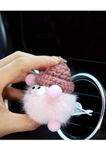 1pc Air Freshener - Long Lasting Fragrance, 1pc Car Air Freshener With Cute Knitted Vent Clip Decor, Single Pack - Multicolor - View 5
