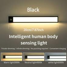 1pc Rechargeable Cabinet Light, Motion Sensor Light, USB Rechargeable LED Night Light, Three Light Colors Adjustable Cabinet Light, Wireless Magnetic Mounting Wall Lamp For Cabinet Kitchen Wardrobe Hallway Bedside - Upgrade - View 15