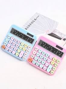 1pc Dual Power High Visibility Big Button Calculator, Financial Accounting Office Business & School Supplies Back To School
