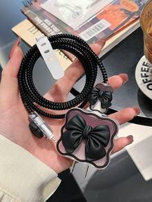 5个/套蝴蝶结充电线保护套，适用于18/20W美规充电器，1.5米防断数据线 - 彩色 - 查看 12