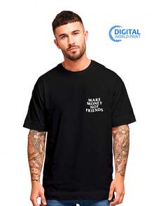 T-Shirt Oversized Shirt Make Money Not Friends Streetwear Premium Summer Winter T-Shirt - 黑色_3147 - 查看 3