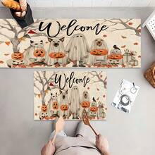 1 pieza Felpudo de Halloween, estampado abstracto de fantasma, animal y calabaza de dibujos animados, antideslizante de diatomita, alfombra de cocina, felpudo, alfombra rectangular impresa en 3D, adecuada para sala de estar, dormitorio, pasillo, baño, lavandería, decoración del hogar interior y exterior - Multicolor - Ver 7