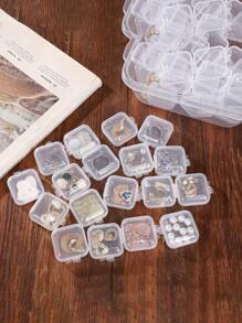 100/5pcs Transparent Jewelry Storage Box, Earplug Storage Box, Plastic Mini Storage Box, Portable Jewelry Box, Flip Cover Packaging Storage Box, Suitable For Small Items Storage, Portable Jewelry Storage Box