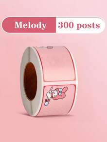 300张Sanrio Kuromi卡通防水姓名贴纸，学校用品非粘性标签，儿童可爱手写文具贴纸 - 彩色 - 查看 6