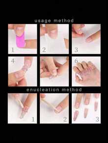 1200pcs/50sheets Nail Gel Stickers, Ultra-Thin Jelly Nail Stickers, Double-Sided Adhesive, Transparent, Reusable, For Nail Art Decoration - Clear - View 5