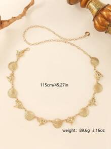1 件波西米亚贝壳海星贝壳吊坠腰链，奢华金色海洋风格肚脐链，适合女性日常、时尚、海滩度假、珠宝搭配 - 金黃色 - 查看 6