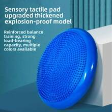 1pc Yoga Training Balance Pad, Round Pad, Yoga Balance Air Cushion, Balance Pad Massage Seat Cushion, Explosion-Proof PVC Inflatable Balance Pad Trainer, Yoga Mat, Indoor, Women, Foot Massage, Seat Cushion, Balance Training, Core Training