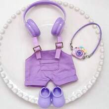17cm LABUBU Doll Overalls Set, Colorful Suspender Pants Outfit For LABUBU Doll (Doll Not Included)