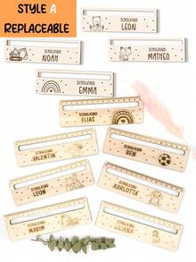 Personalized Reading Aid With Wooden Ruler, School Start Gift With Name, Start Of School Gift, Personalized School Cone, Personalized Gift, Personalized Reading Aid, School Start Gift, Back To School, Personalized School Gift, Personalized Ruler, Start Of School Gift, Wooden Ruler, Reading Training, Reading Aid With Name, Ruler With Name, School Introduction Gift, Personalized Bookmark - Multicolor - View 7