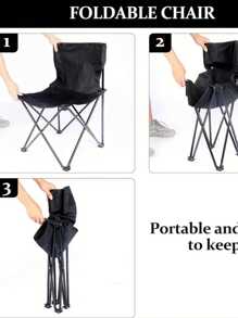 1 pieza Silla de camping plegable ultraligera con múltiples bolsillos - Estructura de aleación de hierro, diseño portátil, ideal para playa, pesca, picnic, conciertos y senderismo, mueble de camping, diseño de media luna, adecuado para camping, picnic, pesca, senderismo, playa y talla grande ocasiones