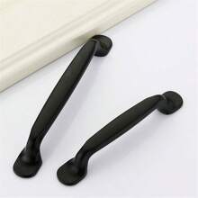 1-Piece / 2 Pieces Black Modern Minimalist Aluminum Alloy Door Handle Series, Suitable For Wardrobe, Bedside Table, TV Cabinet Drawer Handles, And Furniture Hardware Accessories