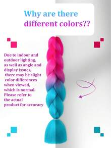 1 Pack 100g/Pack 24 Inch Heat Resistant Jumbo Synthetic Braiding Hair Extensions, Suitable For Twist Braids And Crochet Braids - Multicolor - View 8