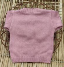 Knitted Cardigan With Functional Buttons - Rusty Rose - View 3