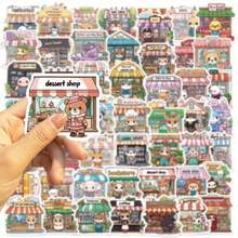 50 adesivos divertidos de grafite com desenhos de animais da versão Q, adesivos para embalagens de presente, adesivos à prova d'água, artesanatos multifuncionais DIY, adesivos decorativos, adequados para decoração diária de diários, álbuns de recortes, álbuns de fotos, revistas, planejadores e livros de contas artesanais