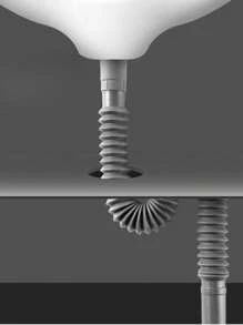 Abflussrohr unter der Spüle, Spülbeckenablauf, Waschbeckenablaufrohr, graue gummibeschichtete Kunststoffrohrverbindungen für Waschbecken