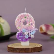 1pc Elegant Butterfly Numeral Birthday Candle 0-9, Glittering Cake Topper Decor For Wedding, Anniversary, Baby Shower, Bridal Shower, Birthday, Housewarming Party - Wax Cake Decorations - Butterfly - View 14