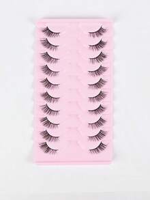 10 对 Hal Flashes 透明带状睫毛 猫眼假睫毛 短款柔软 3d 仿貂皮睫毛 柔软自然妆效条状睫毛、睫毛、假睫毛 - 眼尾拉長款 - 查看 20