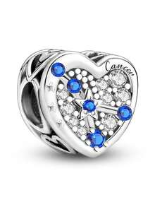 1 pieza Exquisito colgante con el signo del zodíaco, adecuado para que las mujeres lo usen, se puede utilizar para hacer joyas DIY como pulseras y brazaletes, un excelente regalo para la novia - Cuentas de constelación en forma de corazón - Ver 8