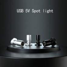 带触摸开关的LED柱形射灯，LED橱柜灯，酒柜灯，小柜台灯，5V射灯，铝灯头，墙壁/天花板两用射灯，铜壁灯，铜吸顶灯，可调角度，无灯泡 - USB供電 - 查看 1