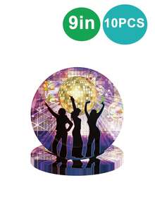 10 piezas Platos, servilletas y vasos de fiesta disco de los 70s, decoración de fiesta de cumpleaños con tema de baile disco de los 80s y 90s, juego de vajilla para fiestas de cumpleaños con amigos, fiestas festivas, decoraciones de cumpleaños