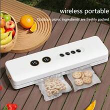 2-In-1 Digital Display Portable Household Electric Food Preservation Machine, Vacuum Food Sealer Suitable For Various Food Preservation, Vacuum Sealing Machine/Plastic Sealing Machine, Applicable To Dry, Wet, Powdery Food Vacuum Preserver