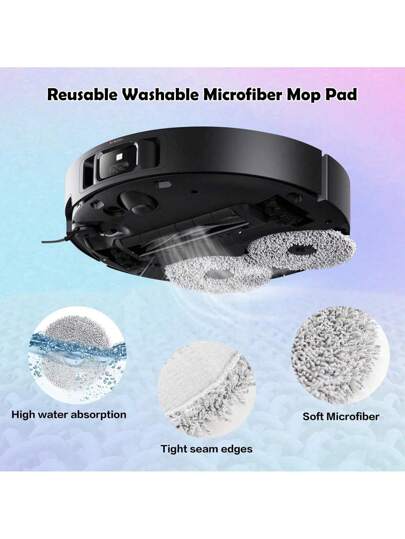 Microfibre Mop Pads Dreame L10s Ultra/ L10 L20 Pro Ultra Heat/ X40 Complete Xiao Mi X10+ X20+Robot Stofzuiger Cleaner, Reusable Washable Replacement view 6