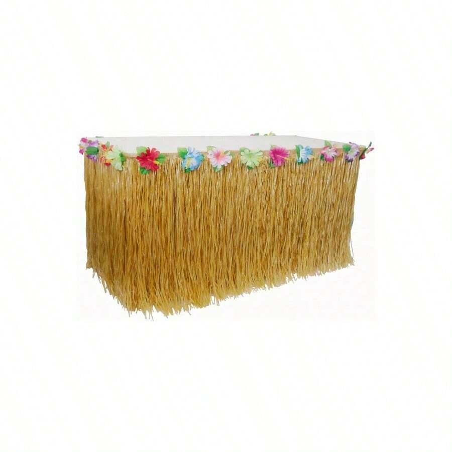 Table Grass Skirt For Hawaiian Hula Luau Party Decoration Table Decor Supplies(9ft)(1) - 1 - Xem 1