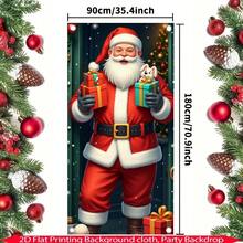 1pc Christmas Santa Claus Gift Banner, Christmas Themed Doorway Curtain, Suitable For Holiday Parties, New Year Celebrations, Winter Events, Indoor/Outdoor Home Decor Door Art, Party Decorations. Christmas Decor, Photo Booth Photography Backdrop Banner