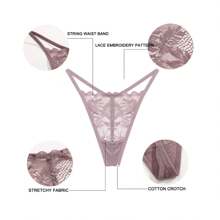 7 Pack Thong For Women Lace Underwear Stretch T-Back Tangas Low Hipster Panties S-XL