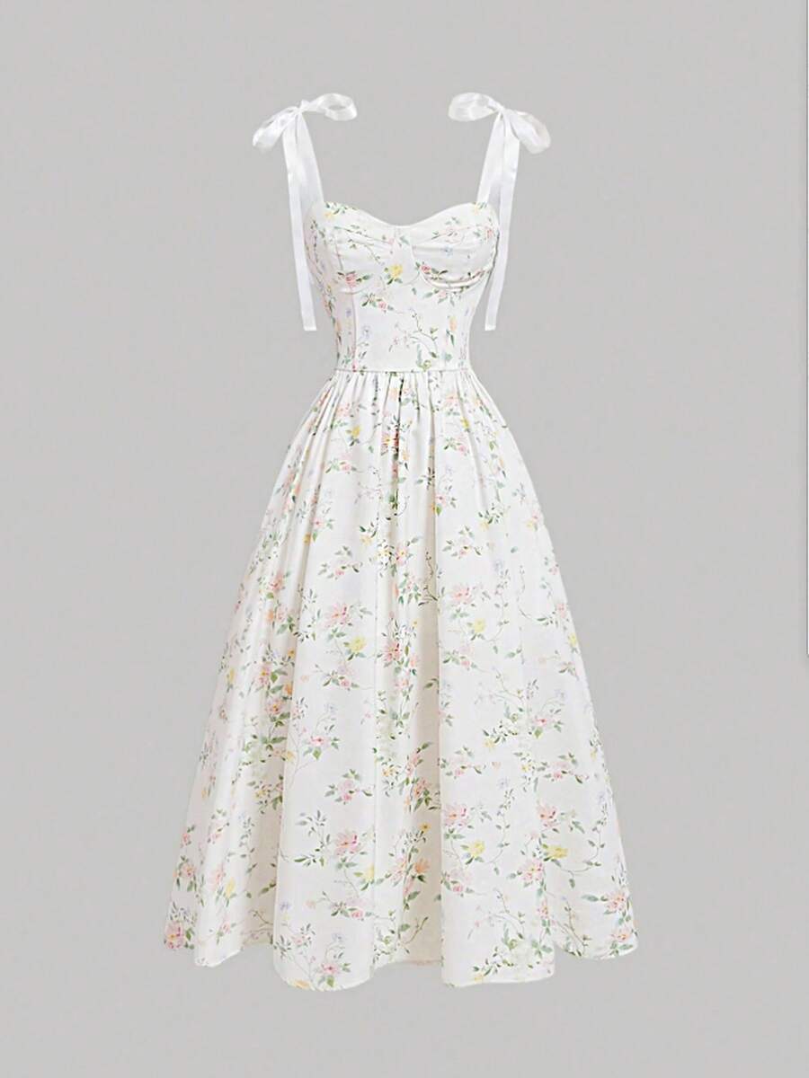 Women Midi Dresses - White - View 1